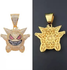 Nouveau pendentif plaqué or jaune avec accents inspirés des diamants, bijoux tendance hip-hop pour tous les jours et les soirées - Product Image 3