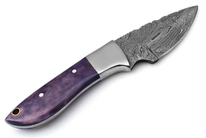 Handmade Damascus Steel Industrial Grade Sharp Skinner <b>Knife</b> Drop Point Stainless Bolster Camel Colored <b>Bone</b> <b>Handle</b> Outdoor EDC - Product Image 4