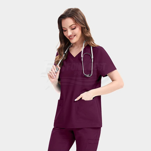 Universal High Quality Unisex Scrub Sets Needle Detection Seamless Fusing Made Woven Elastic Fabric (4-way Stretch) Custom - Product Image 4