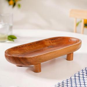 Tazón de Madera Hecho a Mano para Servir Aperitivos, Tazón de Madera de Acacia Natural para Ensaladas, Frutas, Salsas y Aperitivos para la Cocina o la Mesa del Comedor - Product Image 2