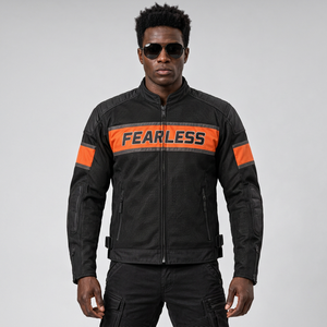 Blouson de moto en mesh respirant pour temps chaud avec poches pour protections CE, fabricant OEM - Product Image 4