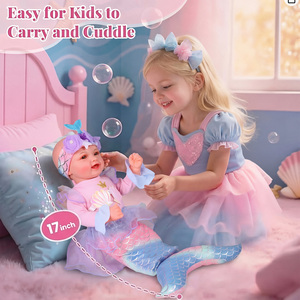 Poupées Reborn Mia <span class=keywords><strong>Sirène</strong></span> <span class=keywords><strong>de</strong></span> 17 pouces Babeside, mignonnes, en vinyle souple avec corps en tissu, vente en gros directe d'usine, OEM ODM, cadeau - Product Image 3