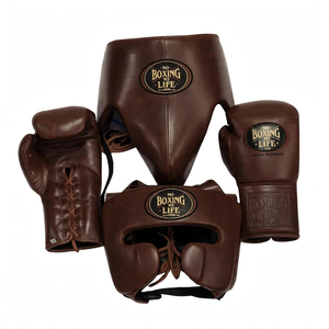 Gants de Sparring MMA Personnalisables Bleus et Or Rouge en Cuir Véritable Légers à Lacets – Sans Boxe, Pas de Vie - Product Image 5