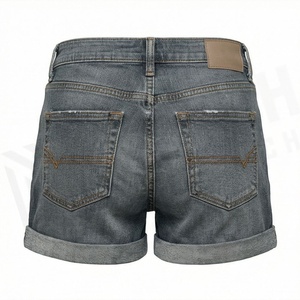 Shorts de mezclilla para mujer, estilo casual, personalizados, de color lavado, premium, de tiro medio, holgados, estilo boyfriend, a la moda - Product Image 2