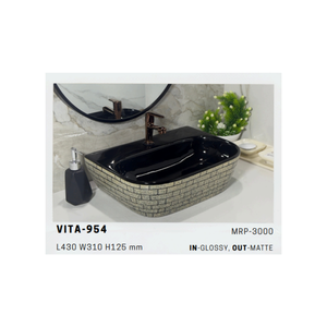 Minimalist White Ceramic Countertop <b>Table</b> <b>Top</b> Wash Basin for Contemporary Bathroom Vanity Interior Design - Product Image 4