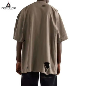 Wholesale Fashionable Men Distressed T-<b>Shirt</b> Outdoor Use Casual Wear New Design 100% Cotton Distressed T-<b>Shirt</b> For Men - Product Image 2