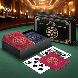Custom Double Deck 0.35mm Single-side Matte Finish Plastic Playing <b>Cards</b> in Rigid Box - Product Image 2
