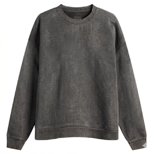 เสื้อสเวตเชิ้ตคอกลมโอเวอร์ไซส์แบบยูนิเซ็กซ์ สีพื้น ผ้าถัก แขนยาว สวมใส่สบายๆ สำหรับฤดูใบไม้ร่วง เนื้อผ้าฝ้ายนุ่มสบาย - Product Image 5