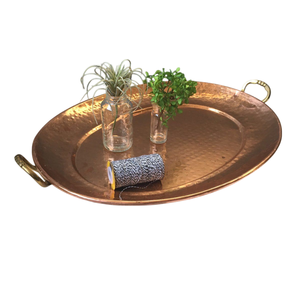 Rectangular Copper <b>Storage</b> <b>Tray</b> Hammered Finish Industrial Design Textured Surface For Tabletop Neatening And Organization - Product Image 6