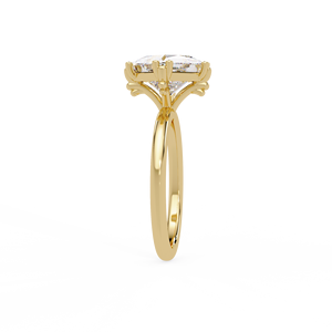 Anillos de Compromiso y Matrimonio de Oro de 14K con Diamante Cultivado en Laboratorio de Corte Princesa de 1.00ct-5.00ct, 8 Puntas, Certificado IGI, para Mujer - Product Image 5