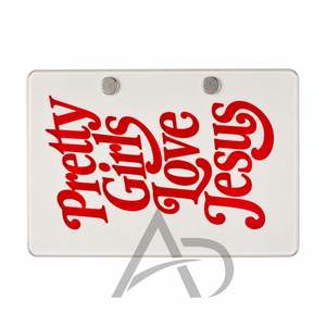 Azulejo Acrílico Religioso con Diseño 'Pretty Girls Love Jesus', Azulejo Sostenible con Fuente Retro, Azulejo Blanco con Imanes, OEM - Product Image 4
