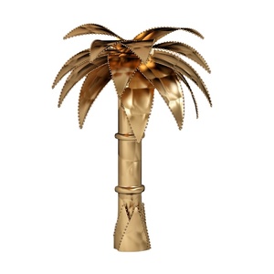 Lámpara de mesa de palmera de aspecto antiguo de lujo decoración del hogar con material de latón elegante - Product Image 2