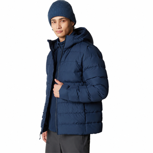 Veste matelassée à capuche pour homme, chaude et légère, isolée thermiquement, zippée, décontractée, pour l'extérieur, bleu marine - Product Image 5