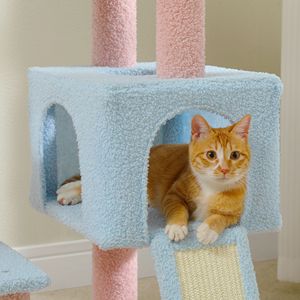 Arbre à chat multi-niveaux de 47,3'' avec condo confortable pour chat et poteaux à gratter recouverts de sisal, arbre à chat en forme de fleur - Product Image 3