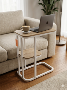 Mesa de Centro Moderna de 2 Niveles con Estructura Metálica y Tablero MFC PB - Product Image 4