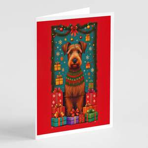Irish Terrier lunatique A7 taille 5x7 cartes de voeux vierges paquet de 8 avec enveloppes pour les fêtes de Noël - Product Image 1