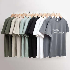 Camisetas de Hombre al por Mayor, 100% Algodón, 230gsm, con Logotipo Personalizado, Cuello Redondo, Manga Corta, Lisas, Casuales, con Lavado Ácido - Product Image 1