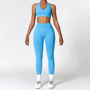 Ensemble de yoga taille haute uni pour femme 2026, longueur intégrale, conçu avec un tissu flexible et anti-transpiration pour un confort de mouvement amélioré - Vente en gros - Product Image 5