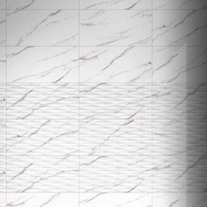 Carreaux muraux blancs brillants de qualité supérieure 300x600, céramique minimaliste haute performance pour l'infrastructure professionnelle et la décoration de bureaux - Product Image 2