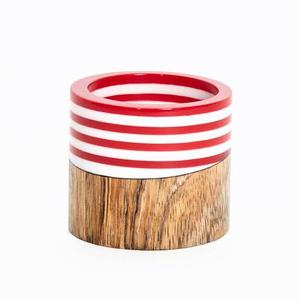Round Wooden Napkin Ring With <b>Navy</b> Blue And White Stripes Modern Table <b>Accessory</b> For Party Home Hotel Wedding - Product Image 2
