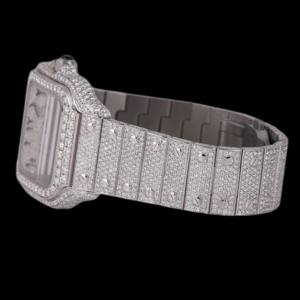 Montre Premium de Style Hip Hop avec Cadran à Chiffres Arabes, Mouvement à Quartz, Sertissage Carré Personnalisé et Moissanite Entièrement Sertie - Product Image 2