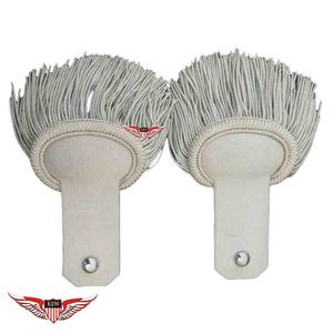 Flecos de hilo de plata de la mejor calidad para epaulettes franceses Napoleón, flecos de hilo de plata hechos a mano para hombro de uniforme - Product Image 1