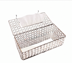 Organisateur de vaisselle en métal et cristal, porte-serviettes décoratif, idéal pour le rangement de la vaisselle à la maison et au restaurant - Product Image 1