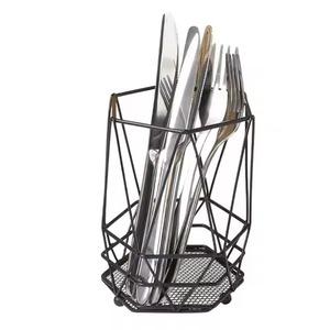 Industrial Metal Cutlery Holder Cylindrical Rust Resistant <b>Kitchen</b> <b>Storage</b> <b>Rack</b> Single Tier Tableware Organizer Standing Type - Product Image 1