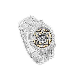 Reloj de Cuarzo de Acero Inoxidable con Moissanita Iced Out para Hombre, Esfera Completamente Pavimentada, Pasa la Prueba del Diamante VVS1, Lujo - Product Image 5