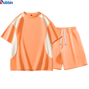 Conjunto Deportivo Personalizado para Hombre, Verano, Estilo Casual, Bloques de Color, Cuello Redondo, Holgado, Pantalones Cortos Deportivos, Conjunto de 2 Piezas - Product Image 6