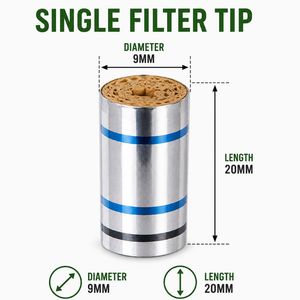 LIPTIPS Filtros de Paja de Maíz Naturales, Ecológicos y Biodegradables para Fumar Cigarros |   Color Plateado Metálico | Tamaño 9x20mm - Product Image 3