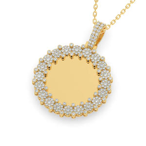 Lab Grown Diamond Memory Pendant IGI Round Brilliant Cut 10k 14k White Rose Yellow Gold Photo Picture <b>Frame</b> Pendant Men - Product Image 5