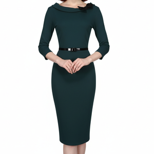 Vestido Polo con Cuello en V para Mujer - Ropa Deportiva para Tenis - Prenda Deportiva de Algodón Piqué de Manga Corta con Logotipo Personalizado - Product Image 4