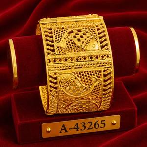 MOLL JEWELLERS กำไลข้อมือเพทายชุบทอง 24K ลายเรขาคณิตสำหรับผู้หญิง A-43264 เครื่องประดับงานแต่งงานสไตล์อินเทรนด์ - Product Image 2