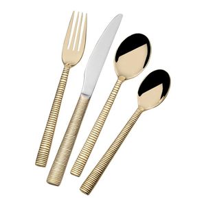 Ensemble de couverts modernes en métal, acier inoxydable, résistant à la rouille, pour une table élégante et un usage quotidien en cuisine. - Product Image 2