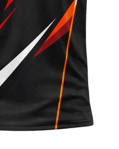 T-shirt de sport personnalisé pour homme, orange, noir, rouge, manches courtes, col en V, respirant, séchage rapide, entraînement athlétique, gym, course à pied, maillot - Product Image 5
