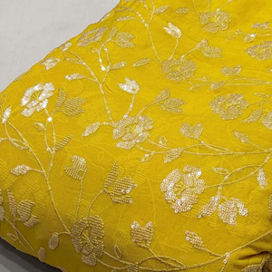 Premium Sequence Embroidery Fabric For Women Fashion Wear Designer <b>Garments</b> Party Wear Dresses Kaftan Abaya Bridal Wear - Product Image 5