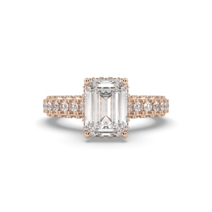 Anillo de Diamante Solitario Cultivado en Laboratorio AJRETAIL de 2.83 Quilates, Color F, Claridad VS2, Oro Rosa con Incrustaciones, Certificado IGI, Regalo de Compromiso, para Fiesta - Product Image 1