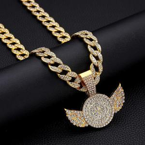 Pendentif en alliage en forme d'aile Sunnice pour chanteur, danseur, mode hip-hop européenne, collier personnalisé pour rappeur, vente en gros - Product Image 4