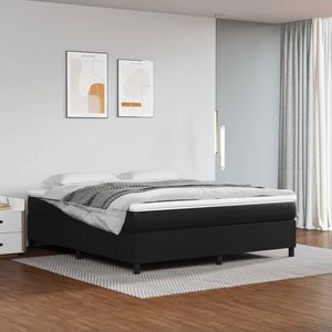 Base de Cama King Size Tapizada en Cuero Sintético Negro, Madera Sintética con Base de Contrachapado - Product Image 1