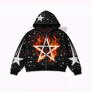 Ensemble de survêtement décontracté deux pièces avec logo personnalisé imprimé, en molleton de coton, style streetwear, avec coutures de haute qualité - Product Image 1