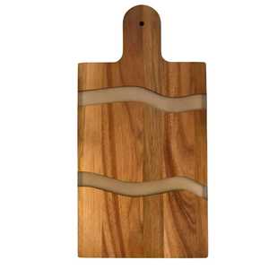 Planche à pagaie en bois d'acacia naturel de qualité supérieure avec poignée, planche à découper en bois dur durable, plateau de service de cuisine, plateau à charcuterie - Product Image 2