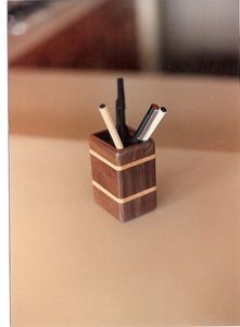 <b>Rustic</b> Farmhouse Wooden Pen Storage Modern Wooden <b>Desk</b> Utility Organizer Wooden Pen Cup for Home Office Essentials Luxury Wooden - Product Image 4