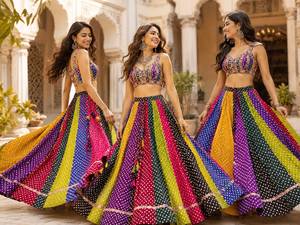 Ethnic Printed Cotton <b>Lehenga</b> Floor Length Loose Fit <b>Women</b> Bottomwear India Pakistan Traditional Wedding Party Wear - Product Image 1