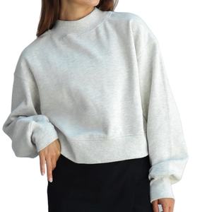 Lo Último en Moda: Sudadera de Invierno para Mujer, Estilo Urbano, Cuello Alto, Hombros Caídos, Talla Grande, Felpa de Algodón Gruesa de 400 g/m², con Logotipo Personalizado - Product Image 1