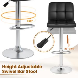 Set di 2 Sgabelli da Bar Girevoli in Velluto Moderno con Schienale, Base in Metallo Resistente e Poggiapiedi Regolabile per Cucina e Officina - Product Image 5