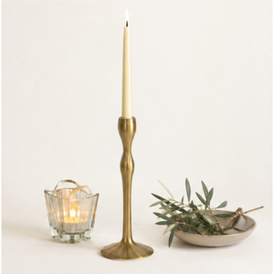 Modern Minimalist <b>Brass</b> Taper Candle <b>Holder</b> Elegant Sculptural Metal <b>Candlestick</b> Stand for Wedding Centerpieces And Home Decor - Product Image 4
