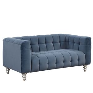 Divano Moderno Olandese Imbottito da 63 Pollici con Schienale Trapuntato e Gambe in Legno Massello per Soggiorno - Product Image 4