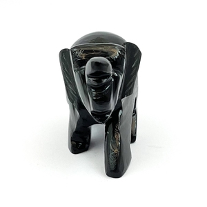 Black Obsidian <b>Elephant</b> Hand Carved Natural Gemstone Figurine Protection Feng Shui Decor Wholesale Supplier - Product Image 5