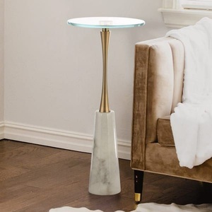Mesa de Cóctel de Aluminio de Alta Calidad, Mueble de Primera Calidad con Detalles Metálicos, Mesa Auxiliar para el Hogar, Hotel, Vino y Bebidas, Latón - Product Image 3